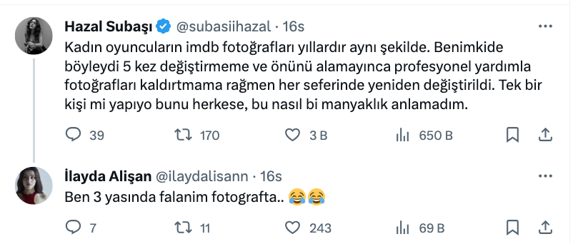 hazal subasi ndan imdb isyani nasil bir manyaklik anlamadim